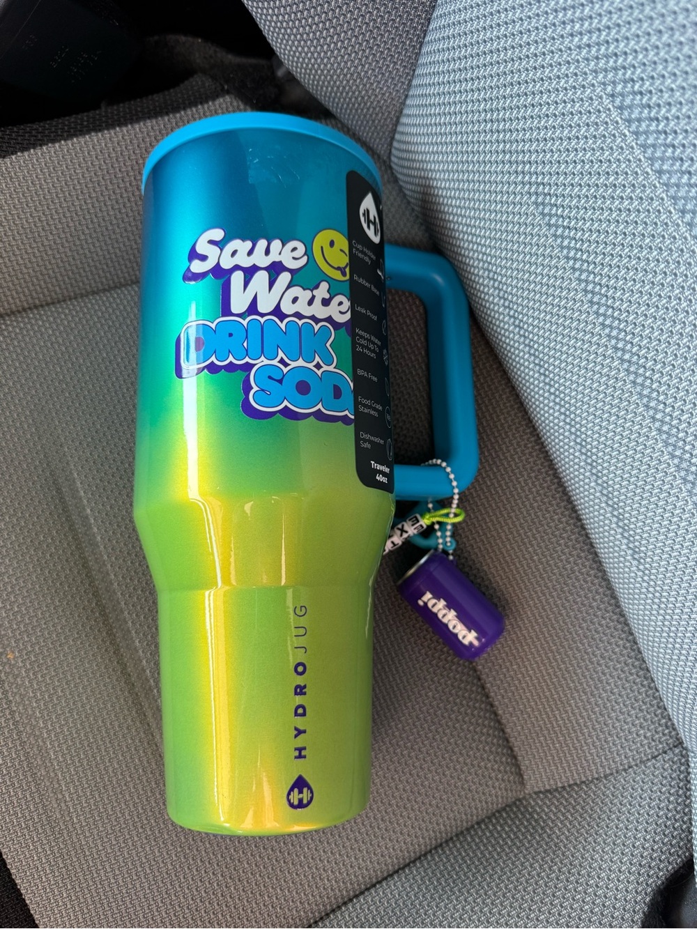 HydroJug poppi Tumbler save water with charm 40 oz NWT